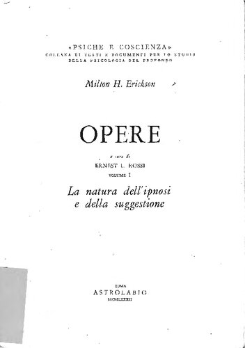 La natura dell'ipnosi e della suggestione