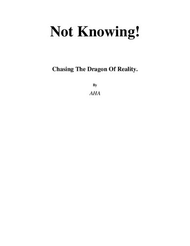 Not Knowing: Chasing The Dragon Of Reality