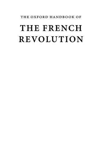 The Oxford Handbook of the French Revolution