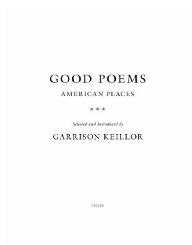 Good Poems, American Places