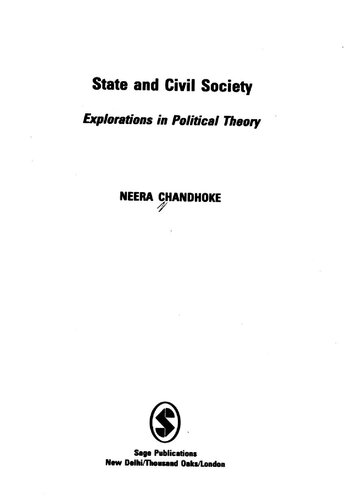 State and Civil Society: Explorations in Political Theory