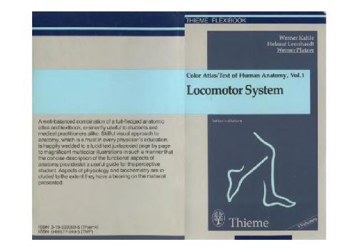 Color Atlas and Textbook of Human Anatomy. Locomotor System