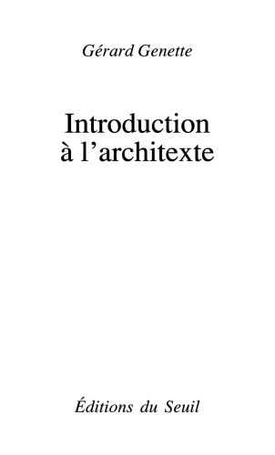 Introduction à l'architexte
