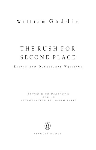 The rush for second place essays and occasional writings