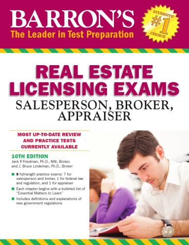 Barron's real estate licensing exams: salesperson, broker, appraiser