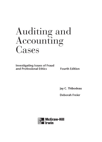Auditing and accounting cases: investigating issues of fraud and professional ethics