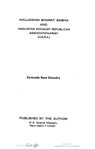 Naujawan Bharat Sabha and Hindustan Socialist Republican Association/Army (H.S.R.A.)