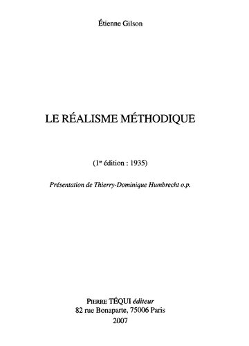 Le Realisme Methodique