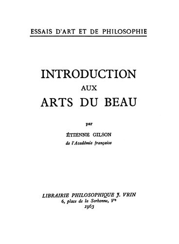 Introduction aux arts du beau