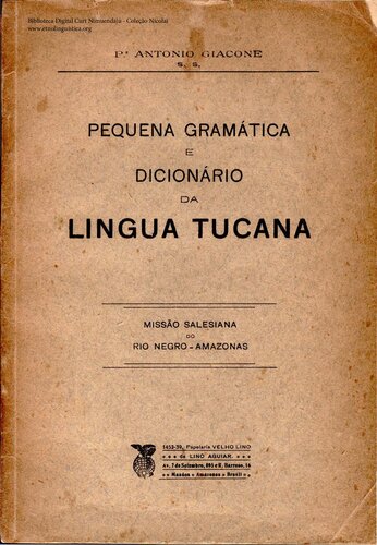 Pequena Gramática e Dicionário da Língua tucano