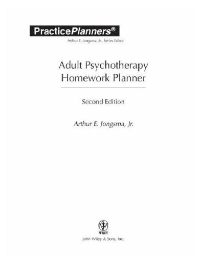 Adult Psychotherapy Homework Planner