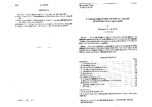 A conjecture in arithmetic theory of differential equations
