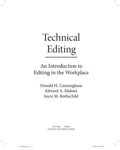 Technical Editing: An Introduction to Editing in the Workplace
