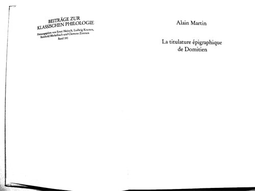 La titulature épigraphique de Domitien