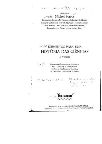 Elementos para uma história das ciências 2: do fim da Idade Média a Lavoisier