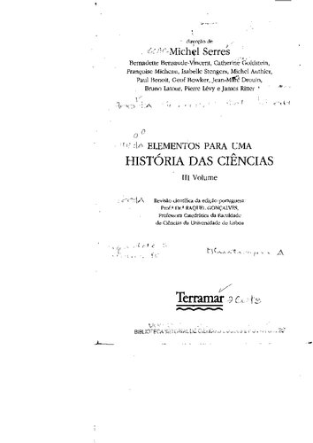 Elementos para uma história das ciências três : da nova geologia ao computador