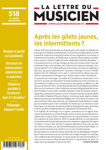 La Lettre du Musicien n° 518 : Après les gilets jaunes, les intermittents ?
