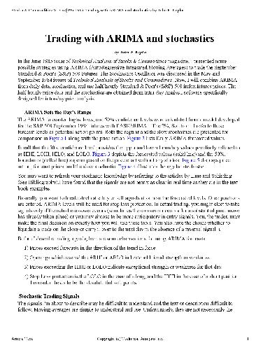 Trading with ARIMA and stochastics