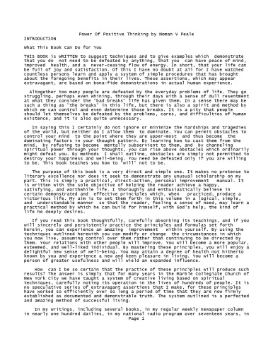 The Power of Positive Thinking