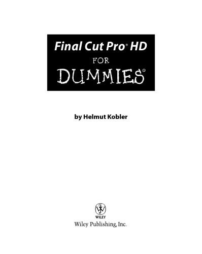 Final Cut Pro HD for Dummies