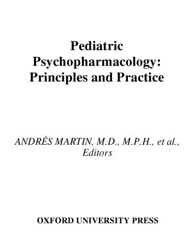Pediatric Psychopharmacology: Principles and Practice