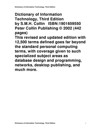 Dictionary of Information Technology