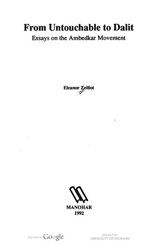 From Untouchable to Dalit: Essays on the Ambedkar Movement