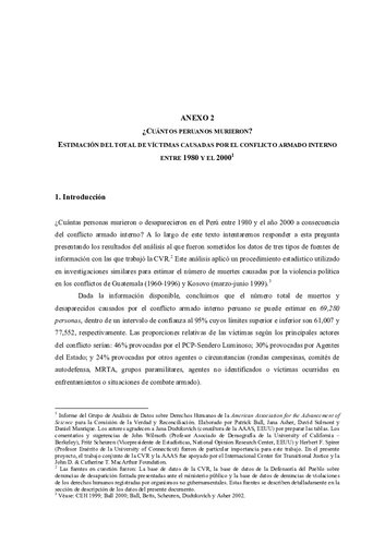 ¿Cuántos peruanos murieron? Estimación del total de víctimas causadas por el conflicto armado interno entre 1980 y el 2000