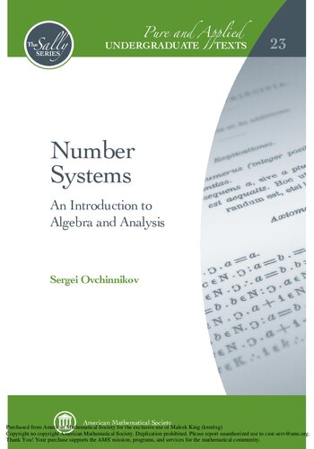 Number Systems : An Introduction To Algebra And Analysis