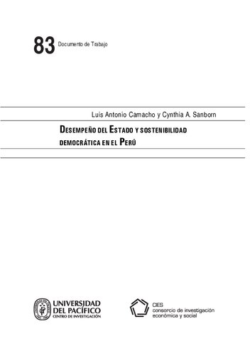 Desempeño del Estado y sostenibilidad democrática en el Perú