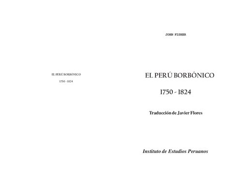 El Perú Borbónico 1750-1824