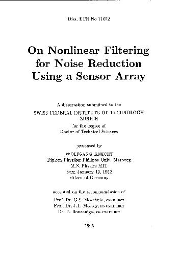 On Nonlinear Filtering For Noise Reduction Using a Sensor Array