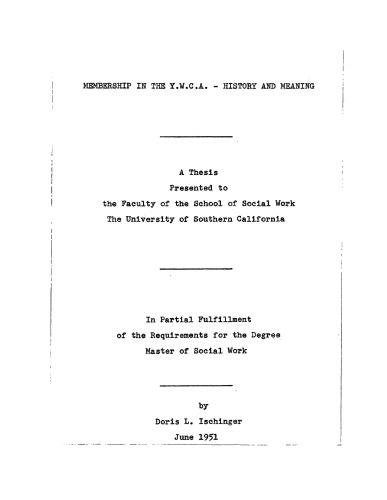 Membership in the Y.W.C.A.: History and meaning