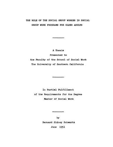 The role of the social group worker in social group work programs for older adults