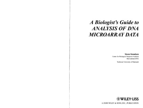 A Biologist's Guide to Analysis of DNA Microarray Data