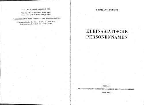 Kleinasiatische Personennamen