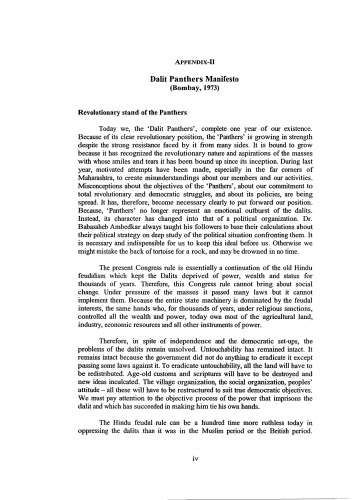 Dalit Panthers Manifesto