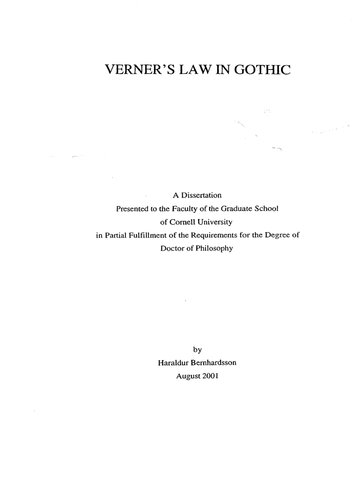 Verner's Law in Gothic