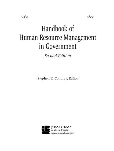 Handbook of Human Resources Management in Government