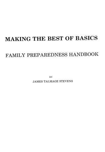 Making the Best of Basics: Family Preparedness Handbook