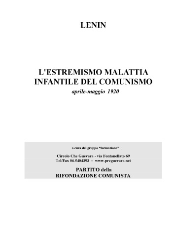 L’estremismo, malattia infantile del comunismo