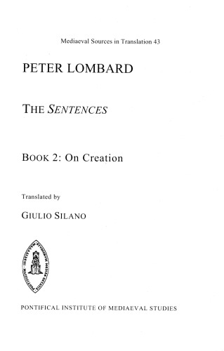 The Sentences: Book 2: On Creation