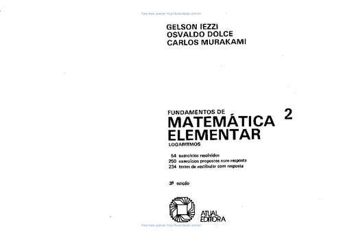 Fundamentos da Matemática Elementar - Logaritmos