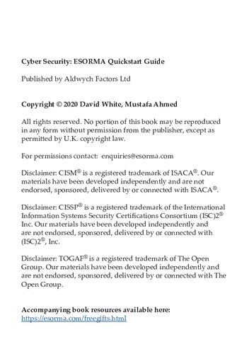 Cyber Security: ESORMA Quickstart Guide: Enterprise Security Operations Risk Management Architecture for Cyber Security Practitioners