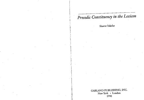 Prosodic Constituency in the Lexicon