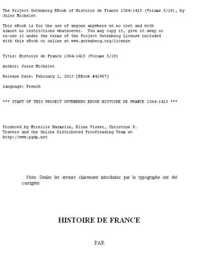 Histoire de France 1364-1415 Volume 5/19