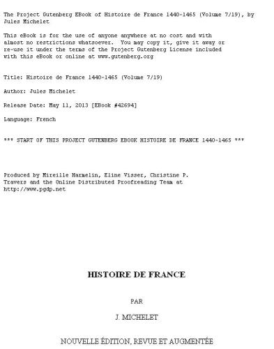 Histoire de France 1440-1465 (Volume 07 19)