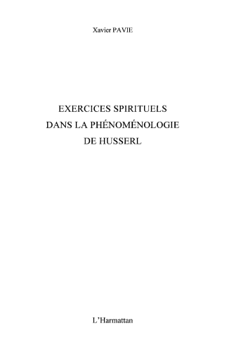 Exercices spirituels dans la phénoménologie de Husserl