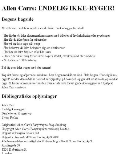 Endelig ikke-ryger!: den lette vej til rygestop