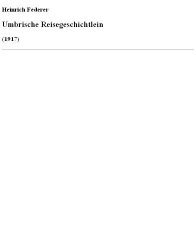 Umbrische Reisegeschichtlein